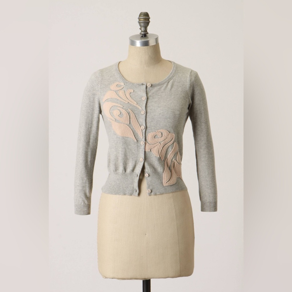 Anthropologie | Sparrow "Clinging Blossoms" Applique Cardigan - Size M
